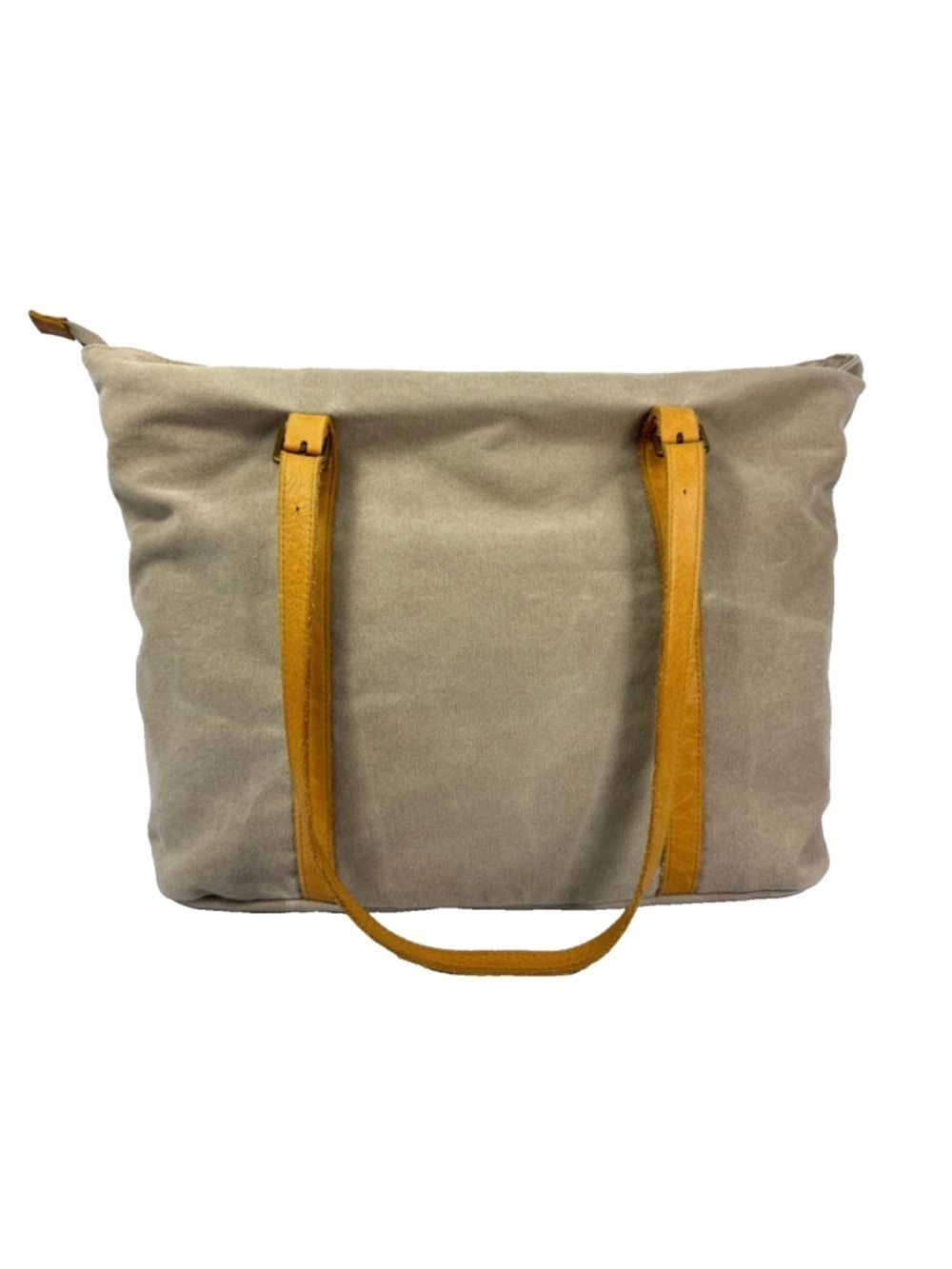 Hearth and Hand With Magnolia Canvas and Leather Tote Bag Khaki